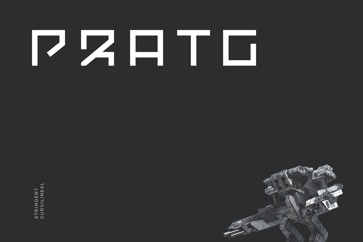 Pratg Futuristic Tech Font, a Font by baqoos (Photo 1 of 8)