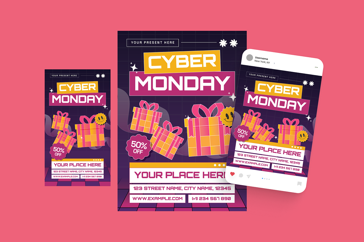 Cyber Monday Tech Sale Flyer Set, a Flyer Template by MMPixelCraft (Photo 2 of 4)