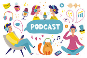 Podcast vector set, an Education Illustration by Kattarina Po (Thumbnail 1 of 10)