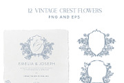 Vintage Line Art Flowers clipart, a Decorative Illustration by BlumenSoul (Thumbnail 3 of 10)