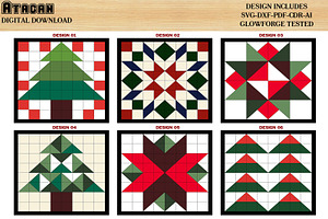 Christmas Barn Quilt NewYear Pattern, a Pattern Graphic by AtacanDigital