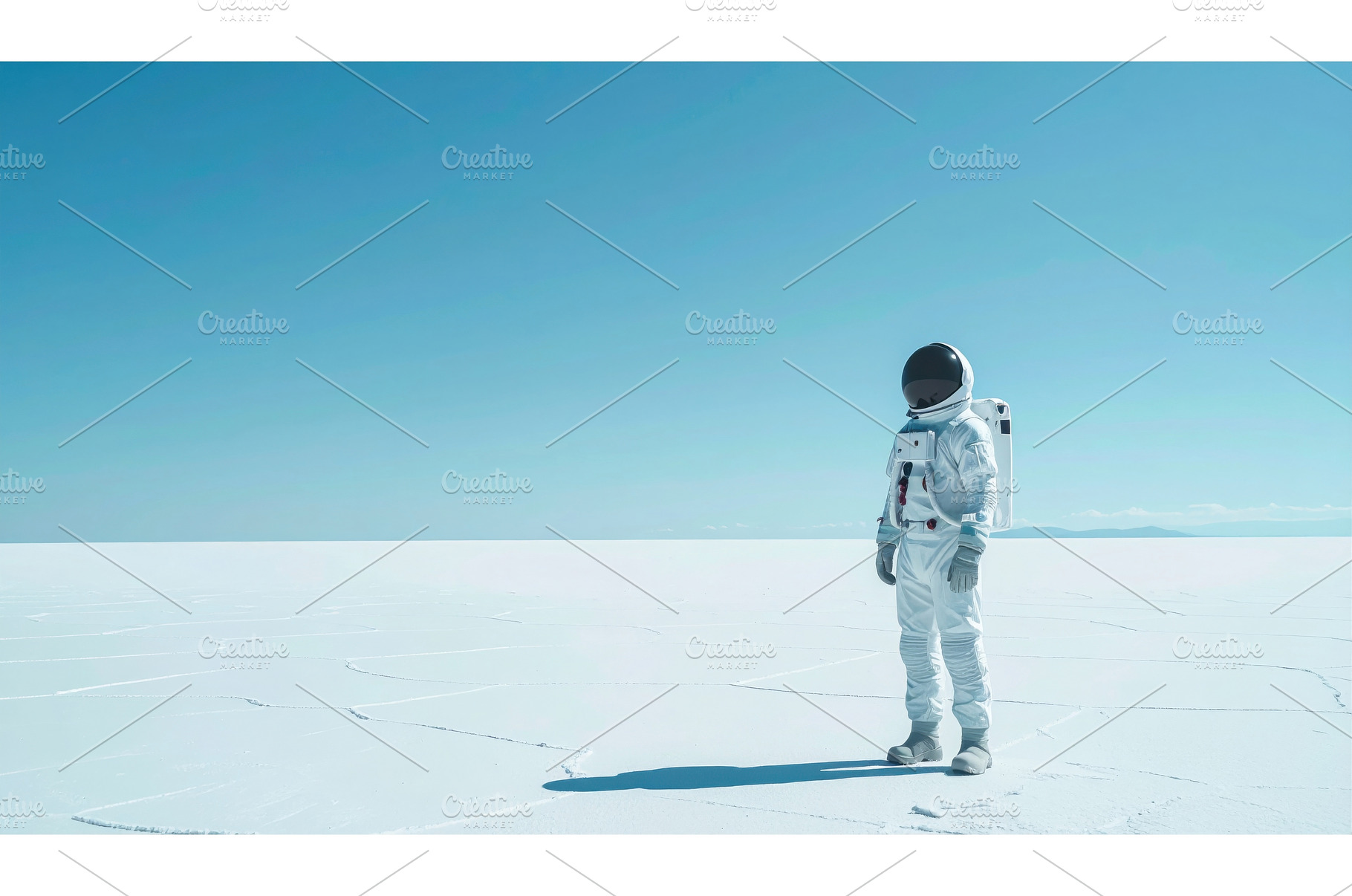 An astronaut in a white suit stands, a Nature Photo by Igor Tichonow