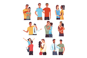 People hugging together set, a Person Illustration by Things for designers
