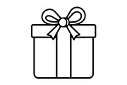 gift box with decorative bow ribbon, an Outline Icon by Nurlan's shop (Thumbnail 2 of 3)