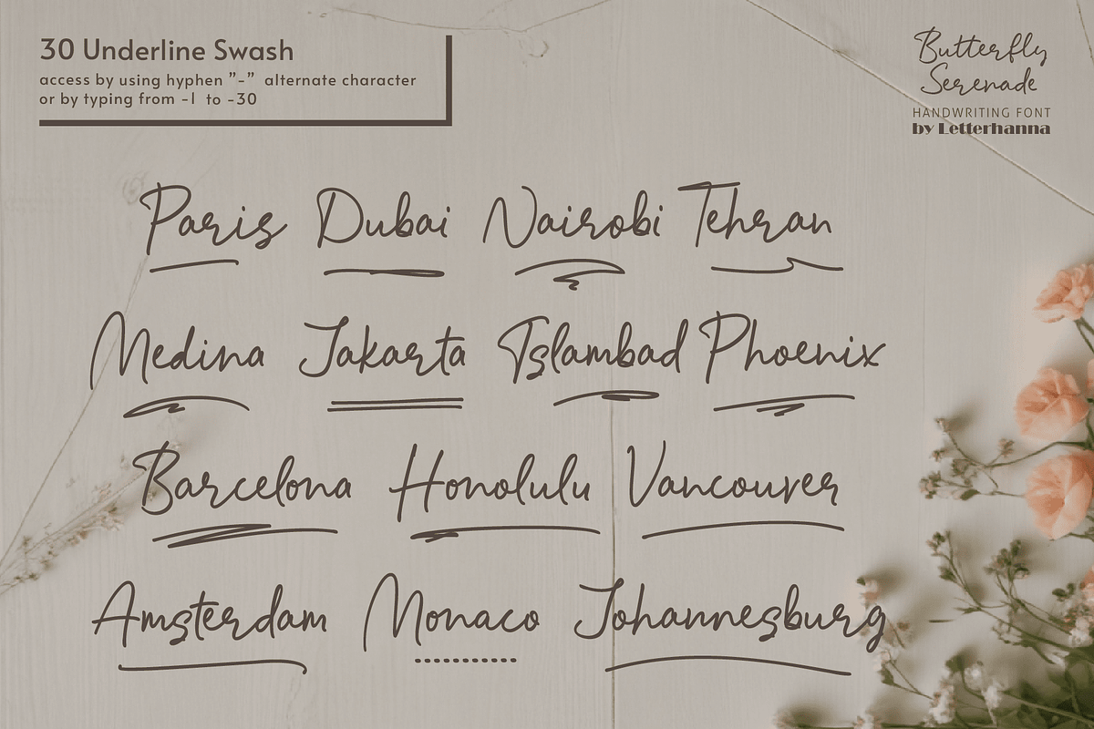 Butterfly Serenade Font, a Handwritten Font by Letterhanna Studio (Photo 8 of 13)