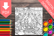 Cozy Animal Couple Coloring Pages, a Brochure Template by LA Design (Thumbnail 5 of 10)