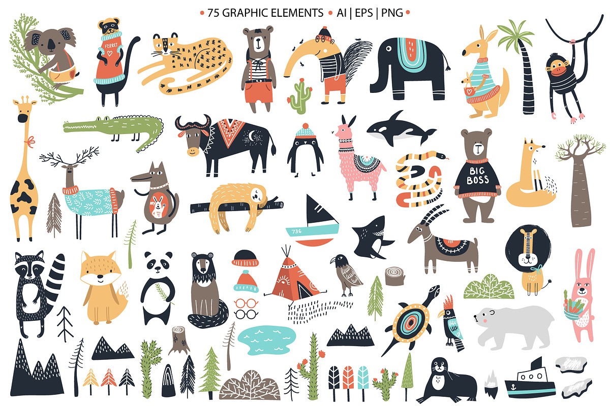Animal World - Map Creator, an Animal Illustration by Oksana Stepova (Photo 4 of 15)