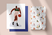 Basketball players seamless pattern, a Pattern Graphic by Good Studio (Thumbnail 3 of 4)