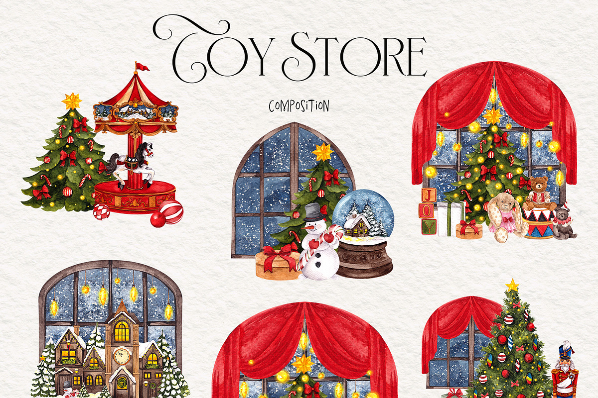 Toy Store. Christmas graphic., an Object Illustration by ma_i_vi (Photo 10 of 12)