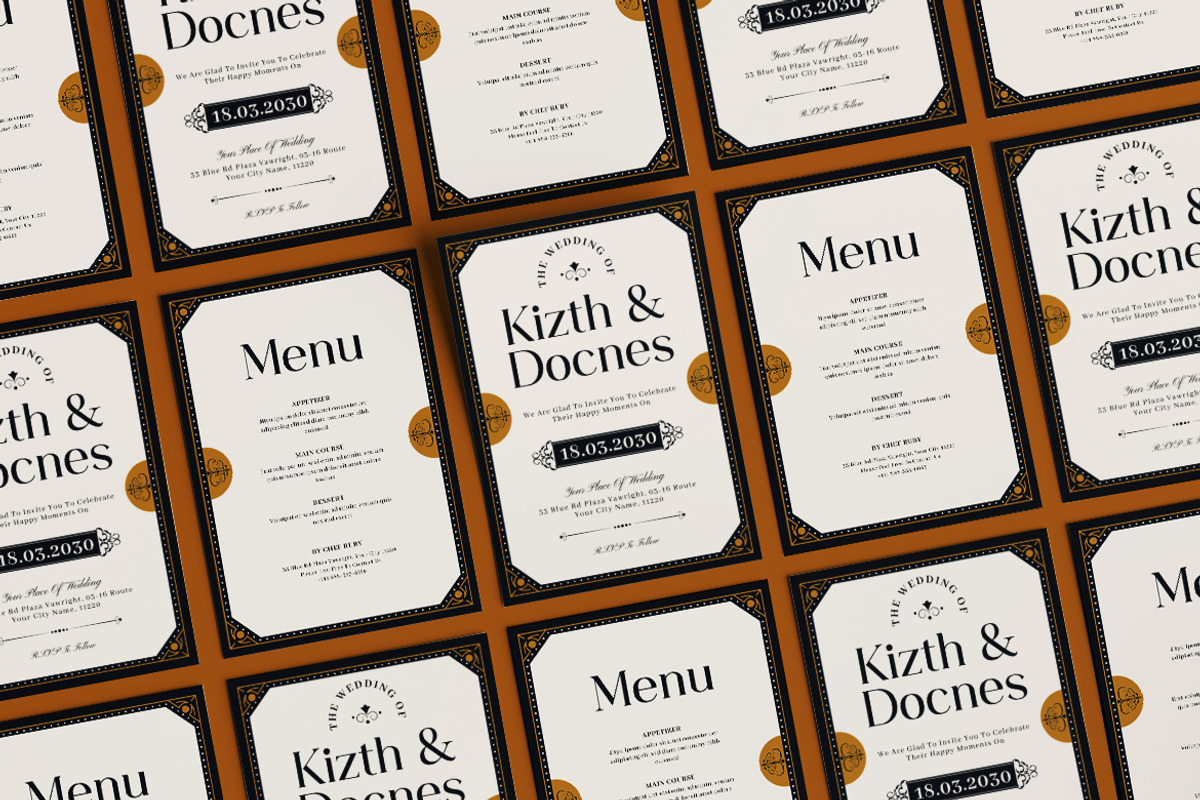 Deco Aesthetic Wedding Invitation, an Invitation Template by iDoodle Studio (Photo 4 of 4)