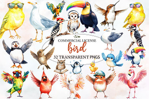 Watercolor bird Sublimation, an Illustration by Designworld