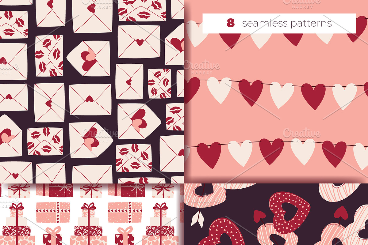 Valentines Clipart, Cards & Patterns, an Object Graphic by Panna Limon Store (Photo 6 of 8)