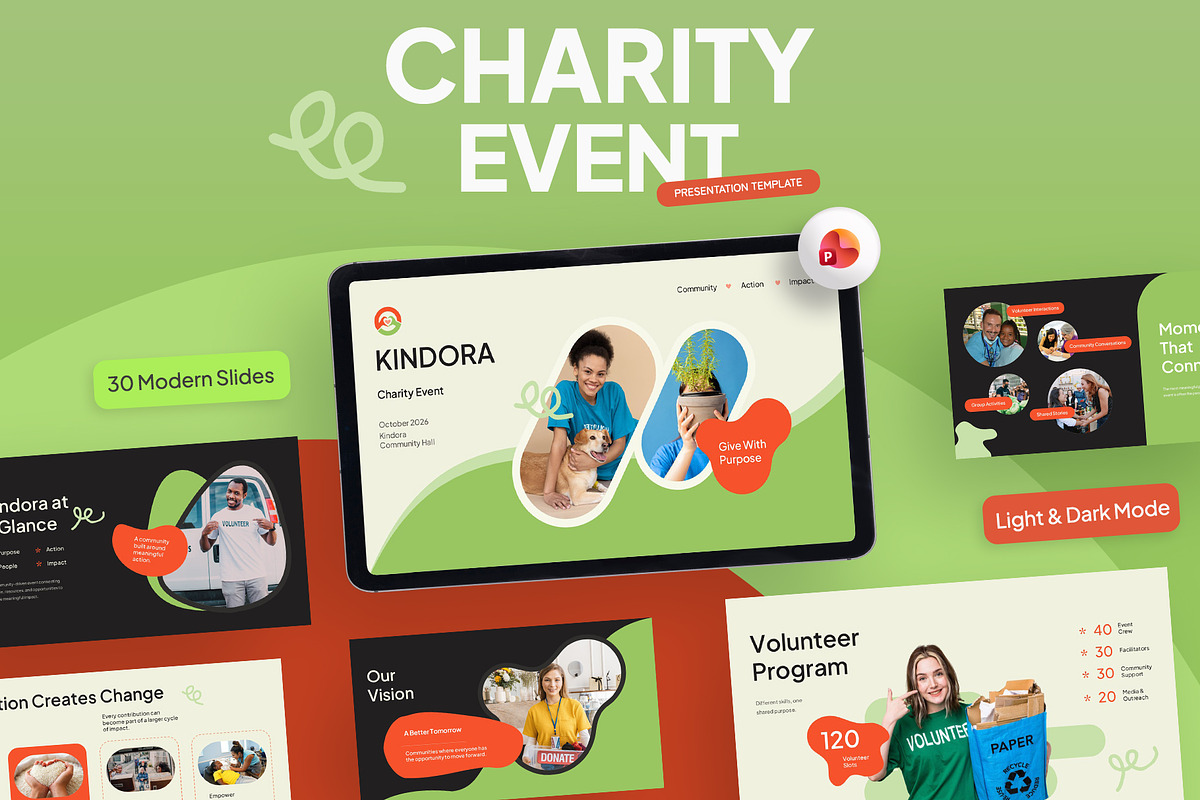 Kindora - Charity Event PowerPoint, a Presentation Template by New Coral Design (Photo 1 of 10)