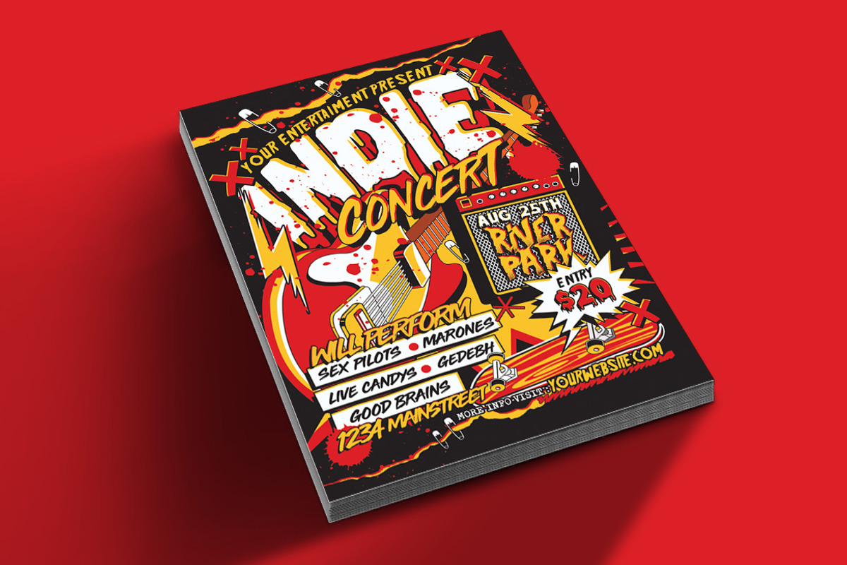 Indie Music Concert Flyer, a Flyer Template by Muhamad Iqbal hidayat (Photo 2 of 4)