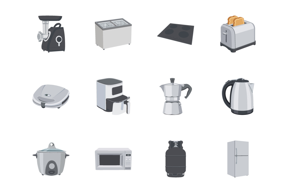 Kitchen Appliances Icons Pack, a Duotone Icon by vectorstank (Photo 2 of 2)