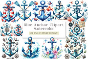 Blue Anchor Clipart Bundle PNG, an Illustration by DreamArtGraphic (Thumbnail 1 of 3)