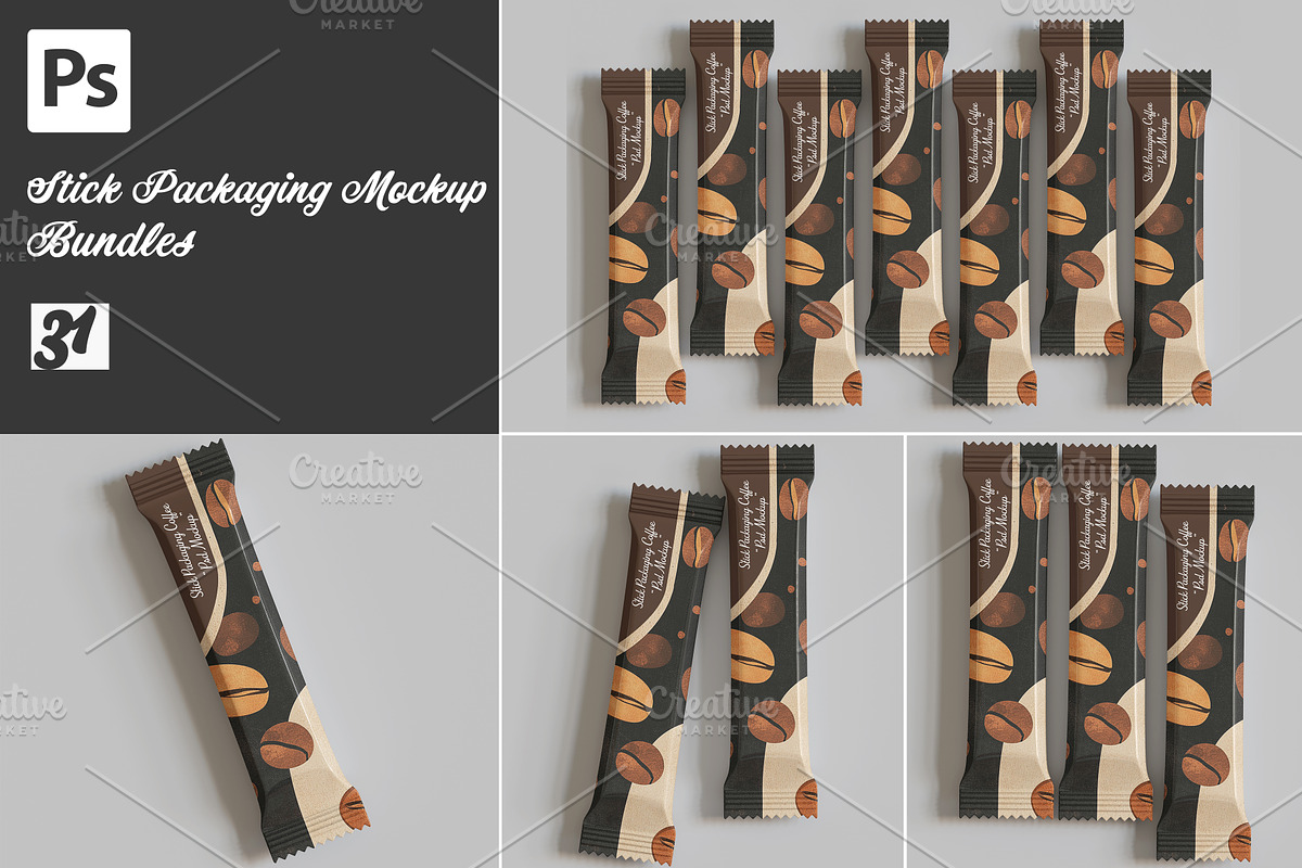 Stick packaging mockup bundles, a Packaging Mockup by Ambo Ampeng (Photo 1 of 32)