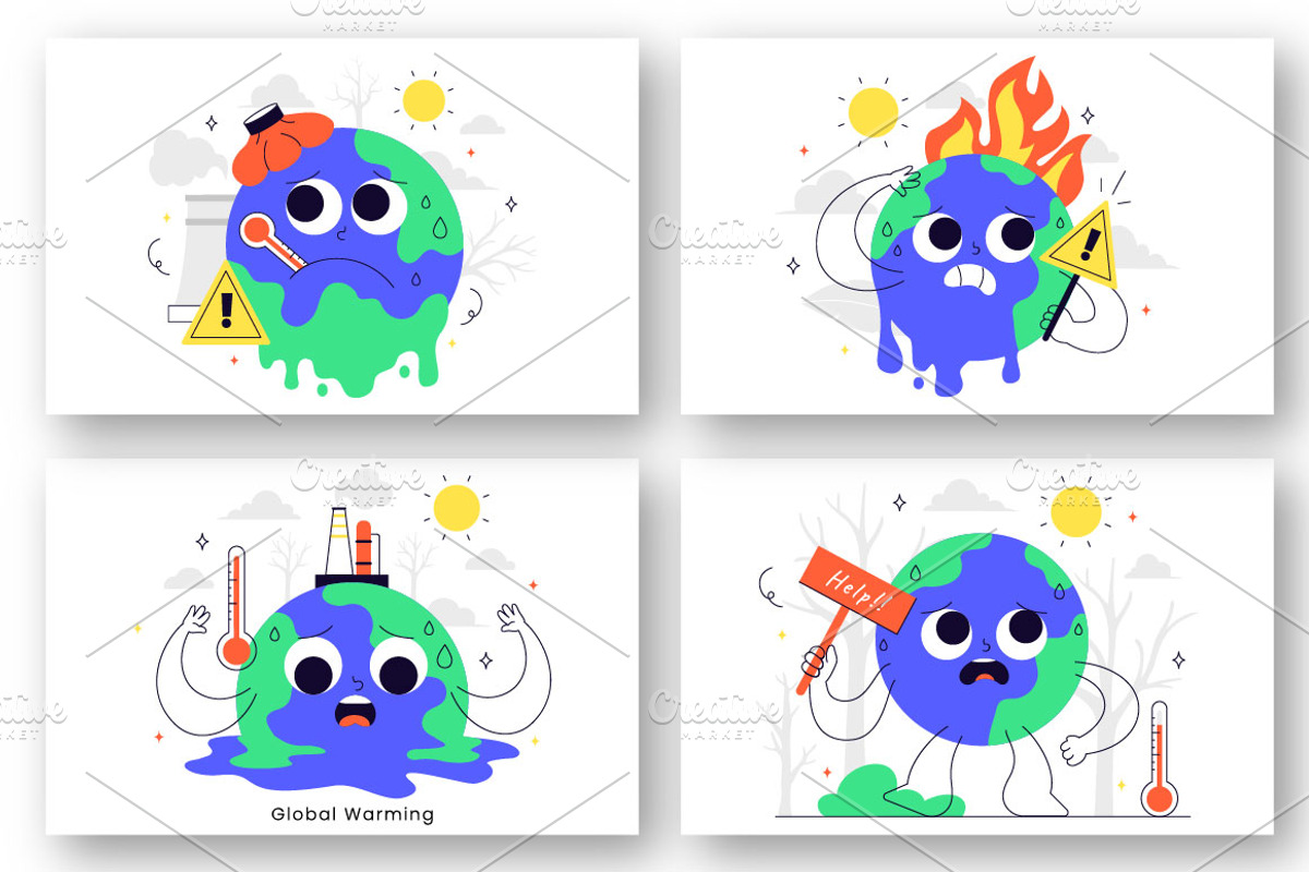 10 Global Warming Illustration, an Education Illustration by denayunebgt (Photo 2 of 4)