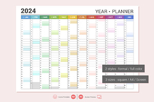 Calendar 2024 Planner Simple Style