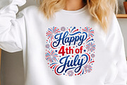 Happy 4th of July Sublimation PNG, a Seasonal Illustration by Canvas Craft (Thumbnail 2 of 6)