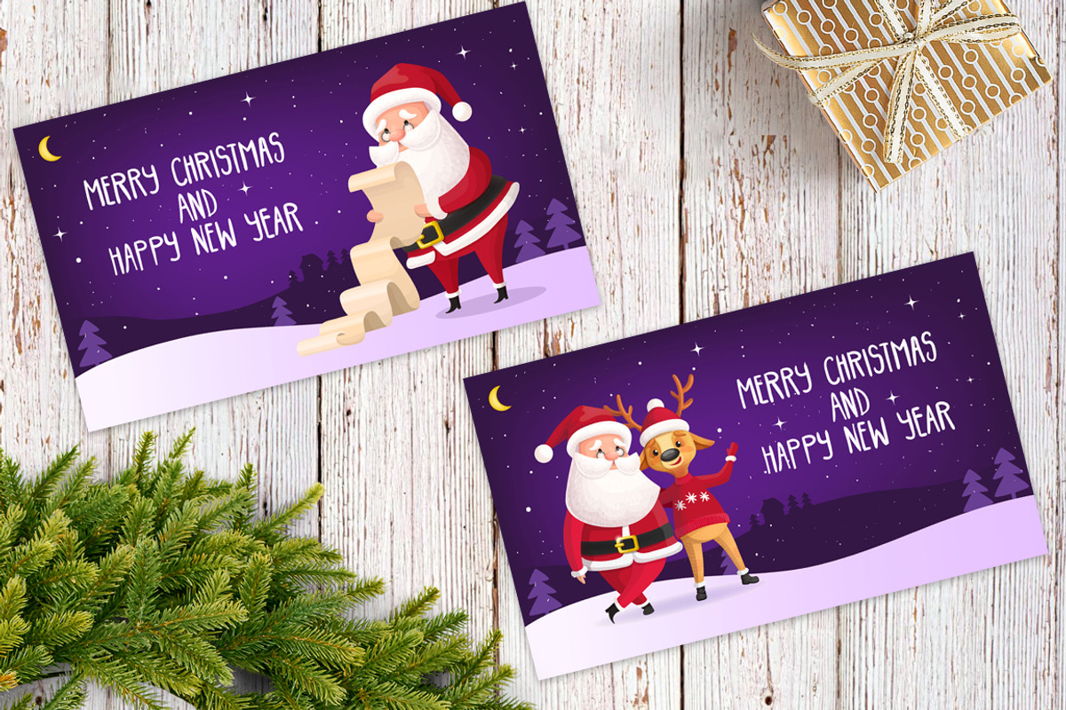 Christmas set with Santa Clauses, an Object Graphic by Holovei (Photo 2 of 7)