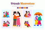 Friends Illustration Art Set, a Person Illustration by Vectors Market (Thumbnail 1 of 9)