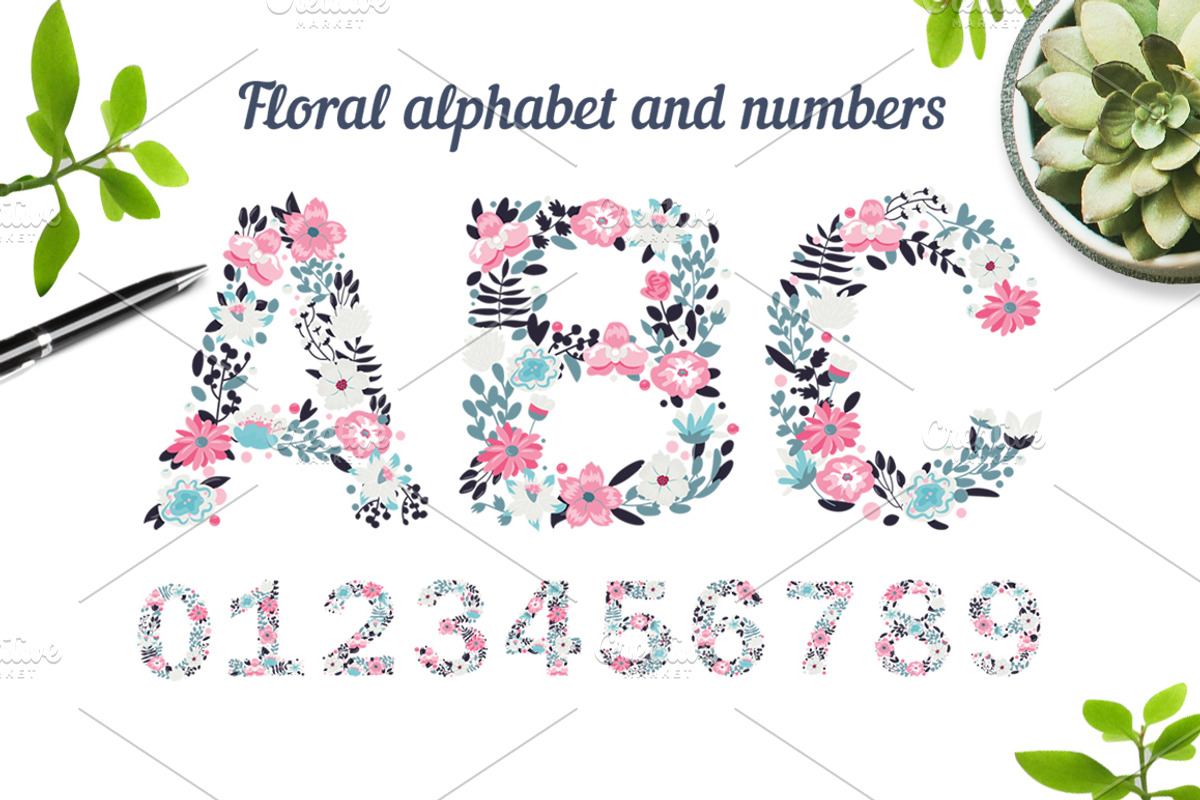 Floral alphabet and numbers, an Object Graphic by Anna Violet (Photo 1 of 5)