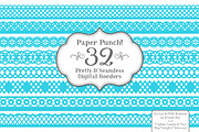 Bright Blue Clipart Borders, an Illustration by Amanda Ilkov (Thumbnail 1 of 5)