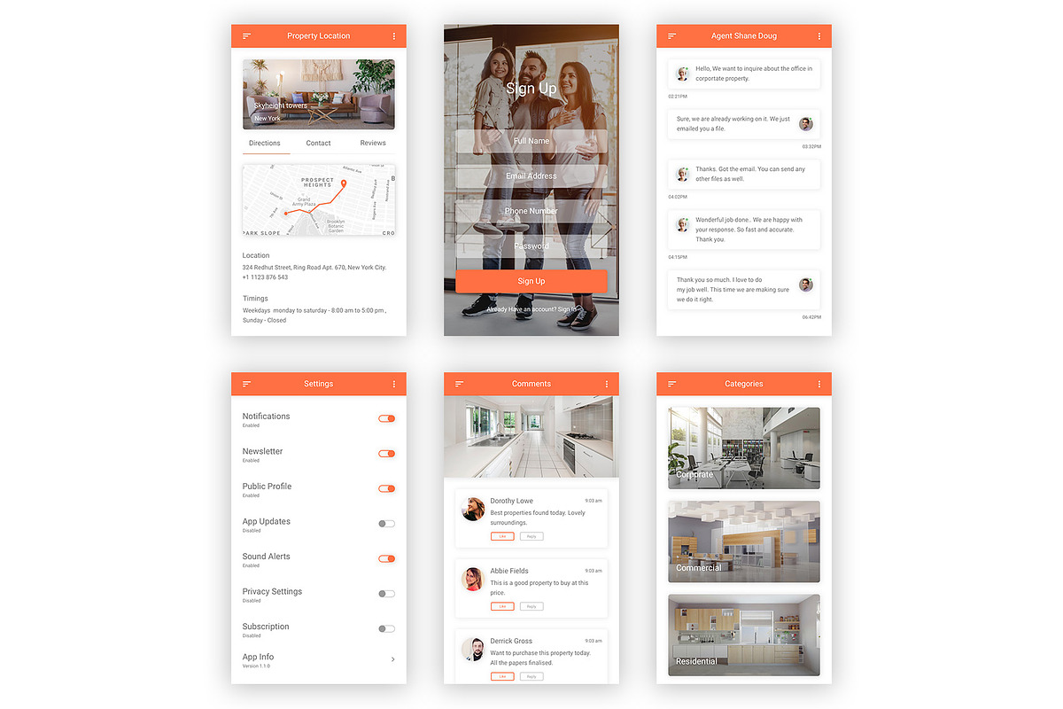 Real Estate & Property Adobe XD App, an UI Kit Template by themelove (Photo 13 of 16)