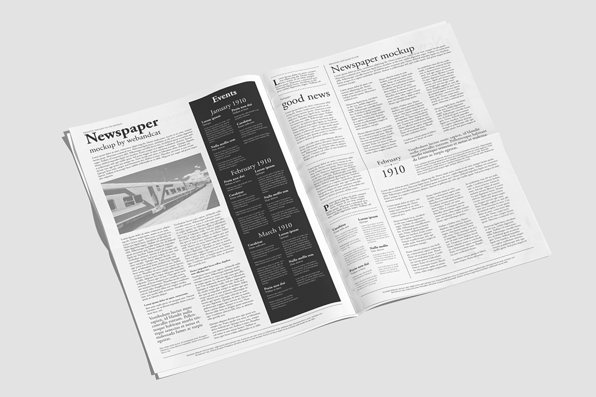 Newspaper Mockup, a Books & Magazine Mockup by WebAndCat (Photo 9 of 13)