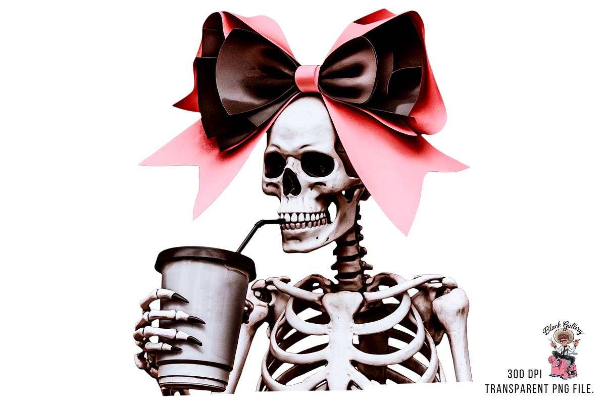 Skeleton PNG with Pink Bow Bundle, a Graphic by Clipart Studio (Photo 7 of 12)