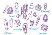 Watercolor Crystals with lettering, an Illustration by iriskana (Thumbnail 3 of 5)