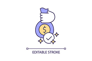 Hand holding sack with money RGB, an Icon by IMG Visuals