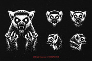 10 Bundle Dark Art Lemur Animal, an Illustration by Morspective (Thumbnail 5 of 7)