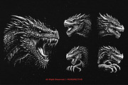 10 Bundle Dark Art Dragon Face, an Illustration by Morspective (Thumbnail 3 of 7)