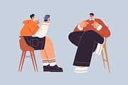 Modern people sitting on chairs set, a Person Illustration by Good Studio (Thumbnail 4 of 13)