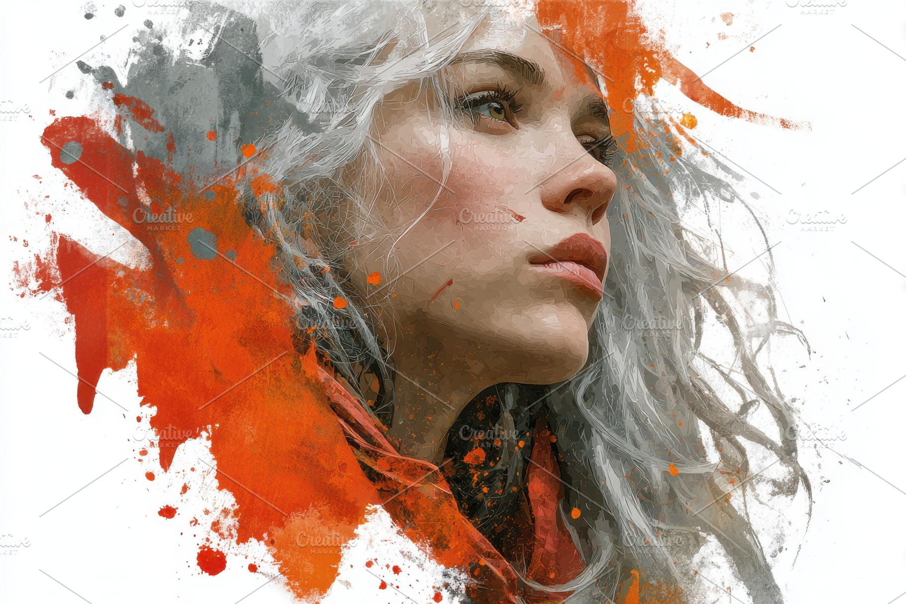 Abstract portrait of a woman with lo, a Photo by Pixeness Studio
