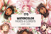 Fairy Watercolor Clipart Bundle, a Person Illustration by PrintablesByFranklyn (Thumbnail 1 of 8)
