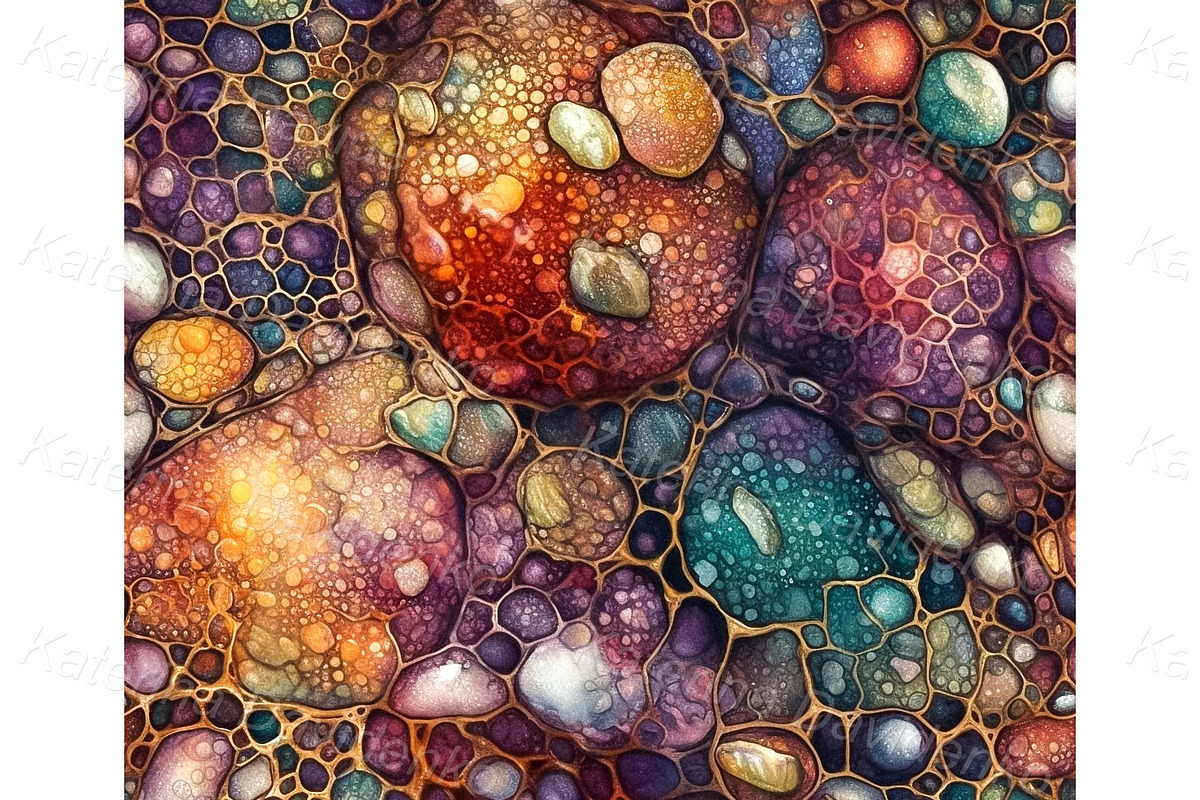 Seamless patterns with organic cells, a Pattern Graphic by Bubert Art (Photo 4 of 7)