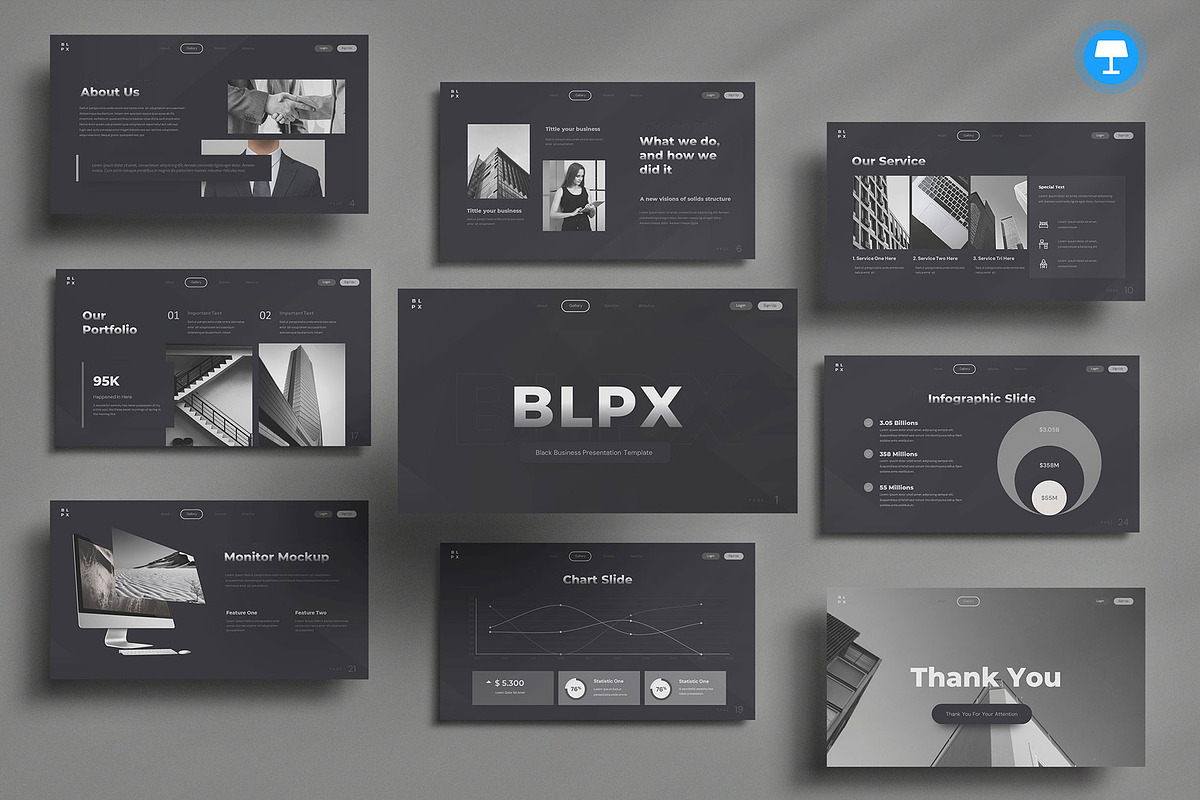 Black Business Keynote, a Presentation Template by Pixslides (Photo 1 of 5)