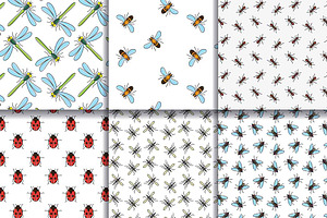 Insect Collection In Flat Style