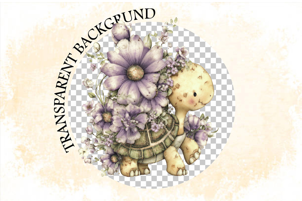 Spring Turtle with Flower Clipart B, an Illustration by SVGArt (Photo 8 of 9)