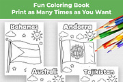 190 Flags Coloring Book for Kids PDF, an Education Illustration by Mohammad Sarfaraz (Thumbnail 9 of 13)