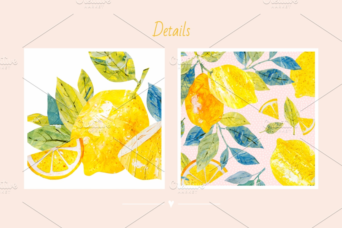 Collage Lemons, a Decorative Illustration by Ekaterina Mikheeva (Photo 4 of 5)
