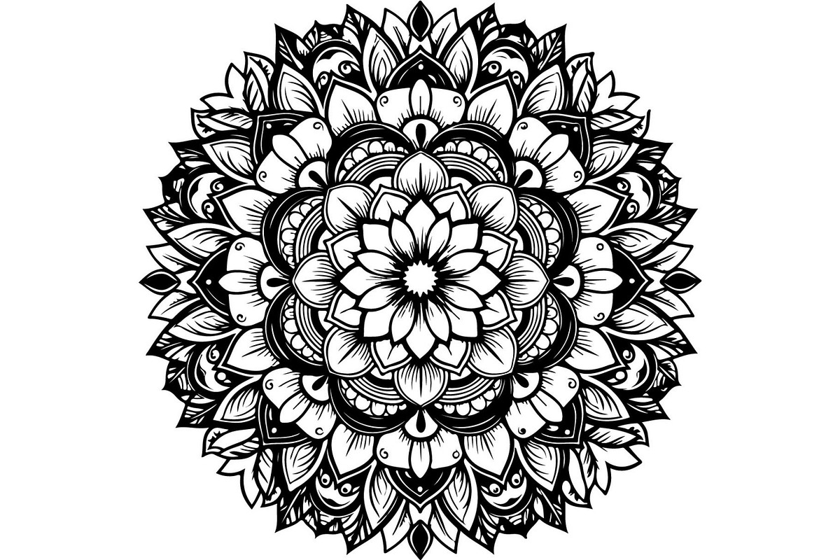 Minimal Black Lotus Mandala, a Decorative Illustration by Designer_Momina (Photo 5 of 21)