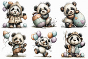 Whimsical Easter Panda Clipart, an Illustration by Libby Wishes (Thumbnail 6 of 8)