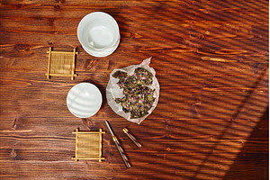 Dried herbal tea leaves mixed with, a Beauty & Fashion Photo by darksoul72