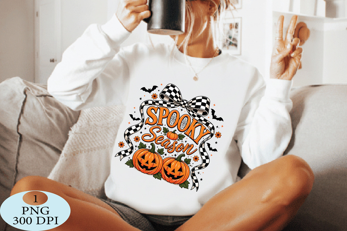 Spooky Season Checkered Bow PNG, a Seasonal Illustration by Daily.Designs (Photo 4 of 5)