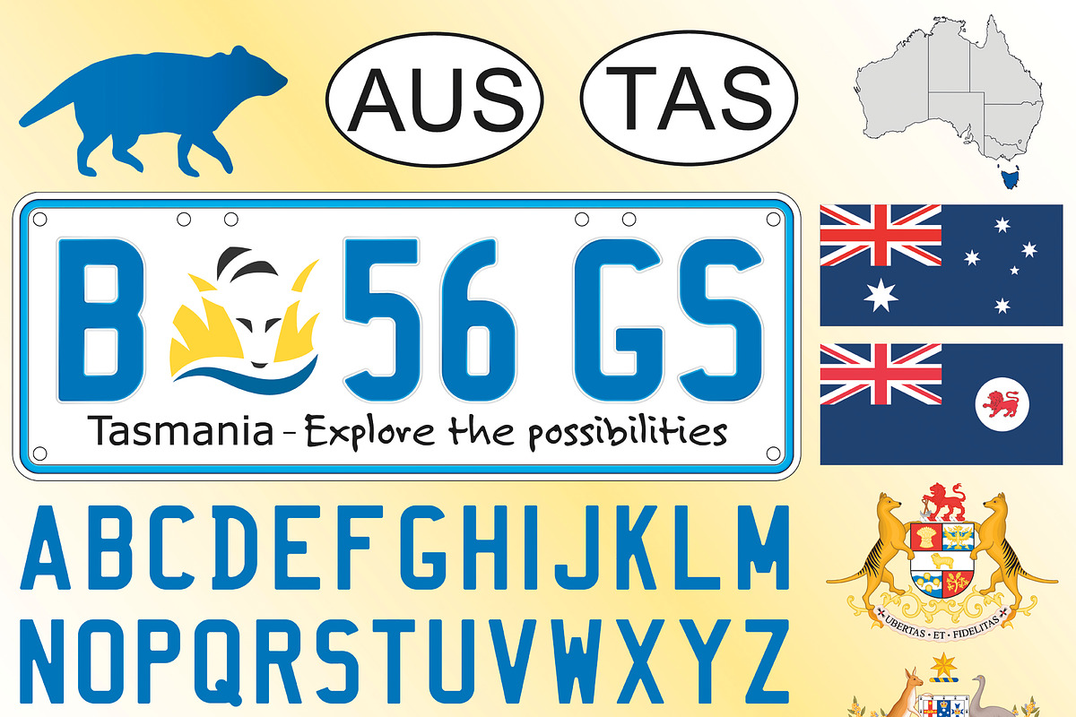 Tasmania (Aus) car license plate, a Transportation Illustration by frizio (Photo 1 of 3)