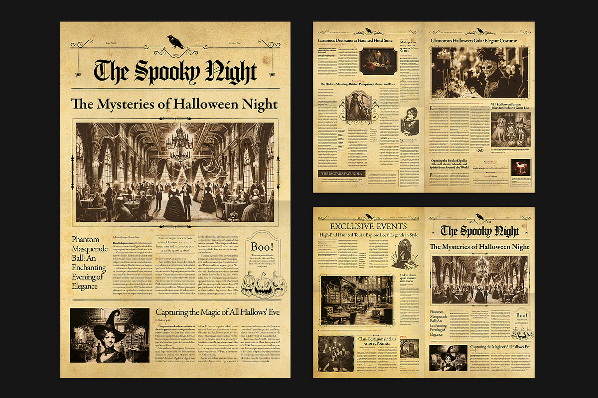 Halloween Newspaper Template, a Brochure Template by BrandPacks (Photo 4 of 4)